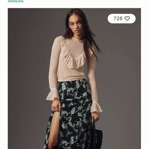 The Lille Side-Slit Midi Skirt by Maeve. Size 4